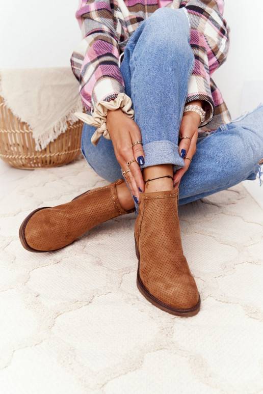 avec éléments ajourés Boots modèle Cut Out couleur marron Clever