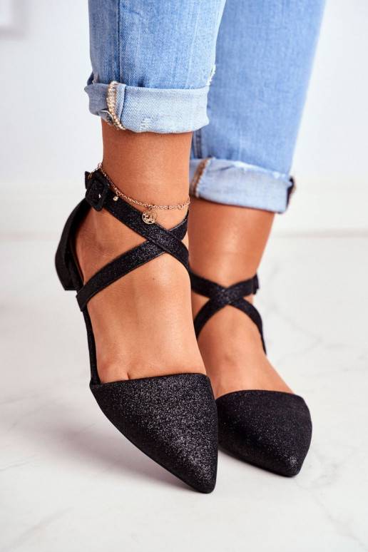 Ballerines brillantes au nez pointu