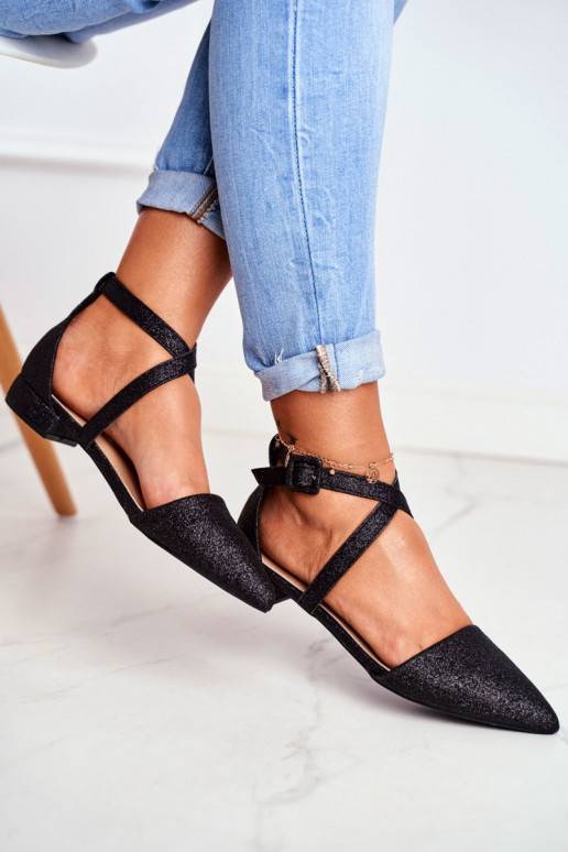 Ballerines brillantes au nez pointu
