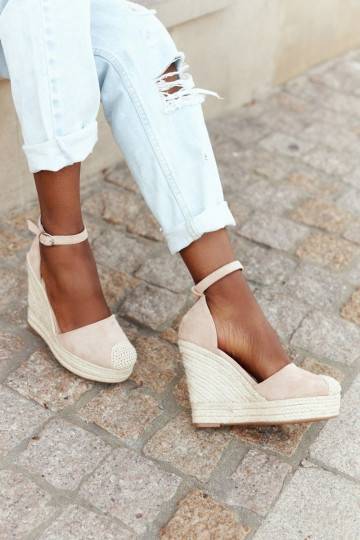 Sandales à plateforme beige