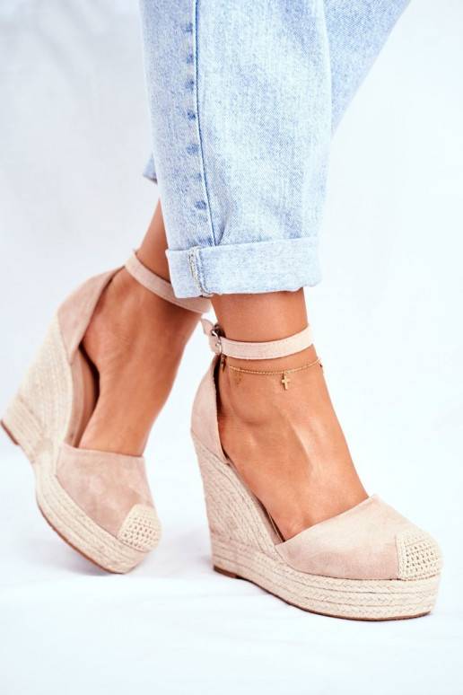 Sandales à plateforme beige