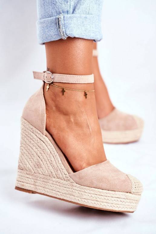 Sandales à plateforme beige