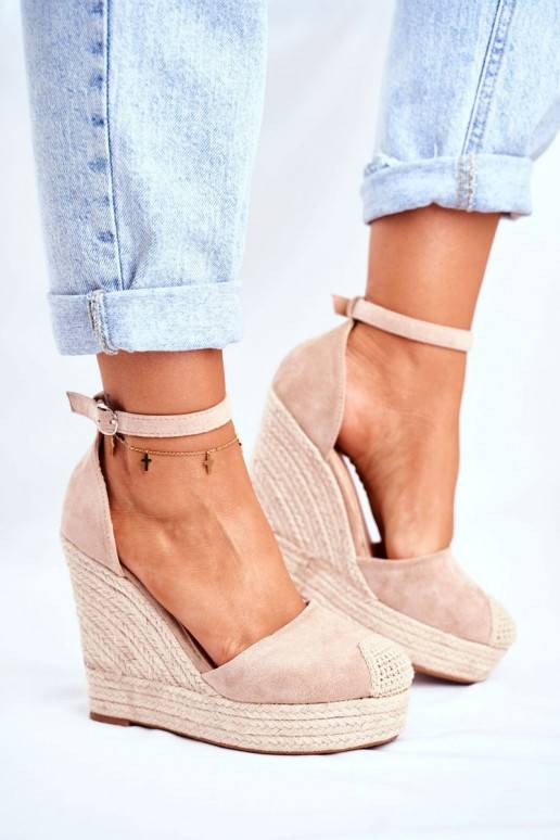 Sandales à plateforme beige