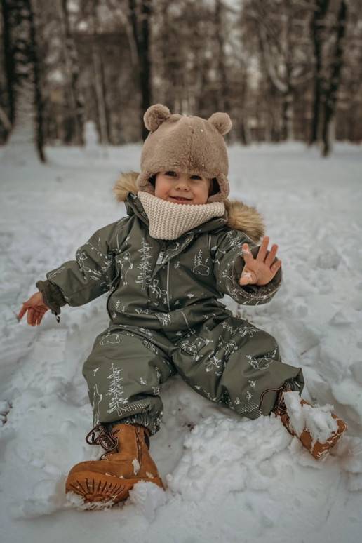 Bottines à lacets pour enfants avec fermetures éclair de couleur marron