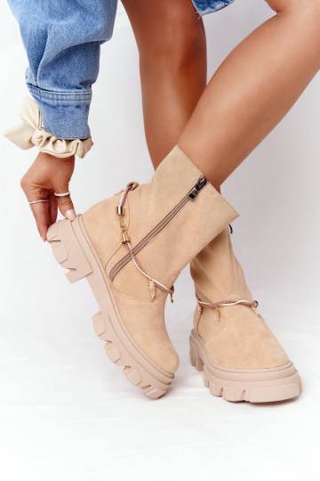 Boots en daim beige massif 2