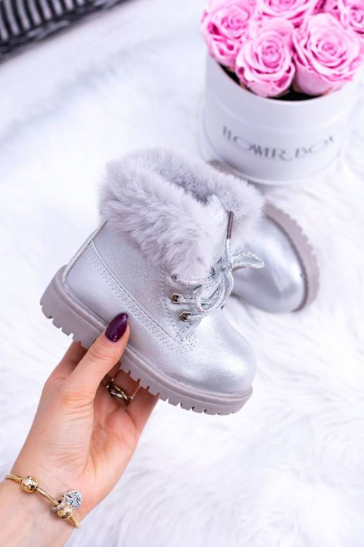 Bottes chauffées pour enfants argentées