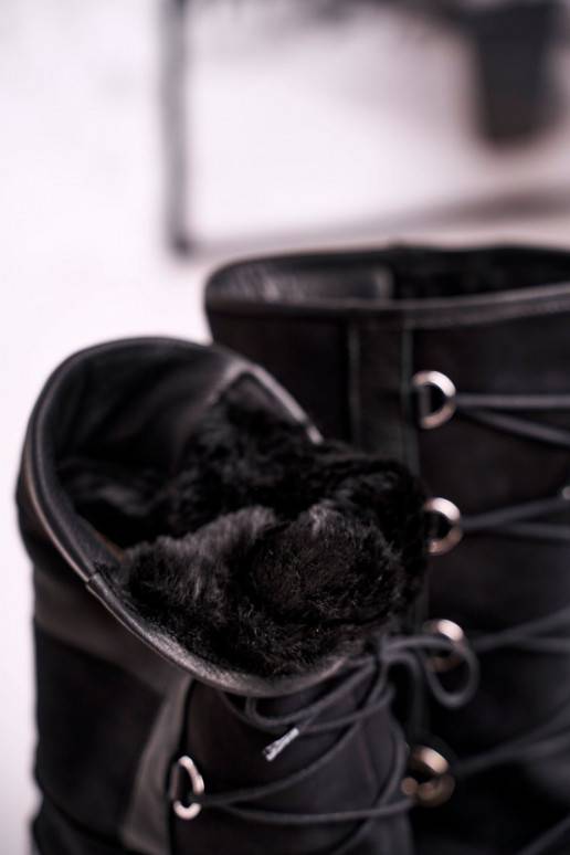 bottes de neige en daim avec fourrure Laura Messi couleur noire 2054