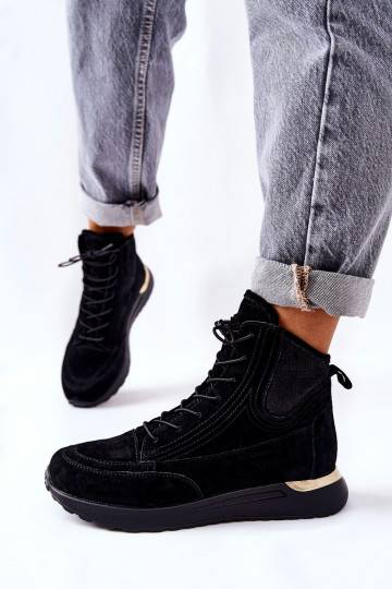 Chaussures modèle baskets de style sportif de couleur noire Chocci