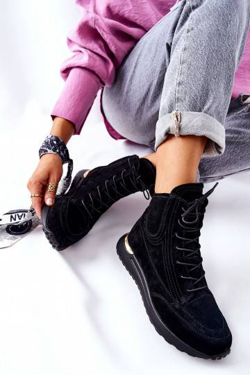 Chaussures modèle baskets de style sportif de couleur noire Chocci 2