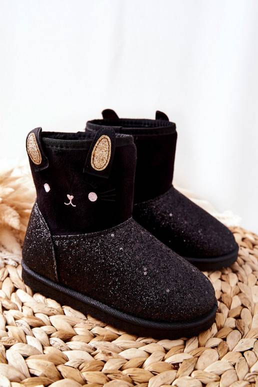 Bottes de neige pour enfants de couleur noire Coreris