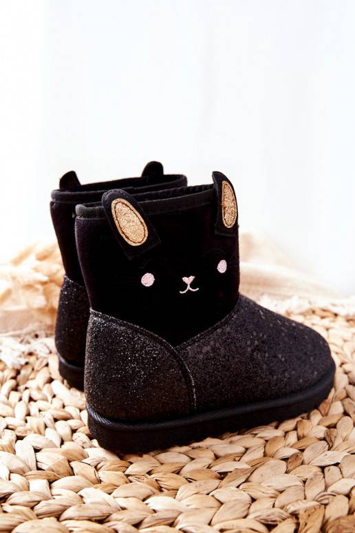 Bottes de neige pour enfants de couleur noire Coreris