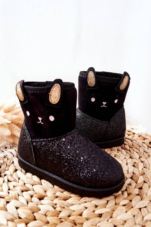 Bottes de neige pour enfants de couleur noire Coreris