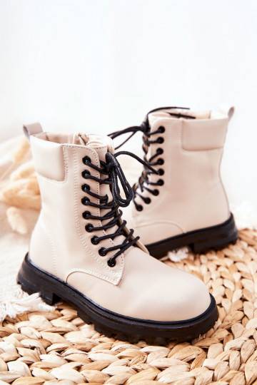 Bottines enfant modèle classique avec fermetures éclair beige Clarika