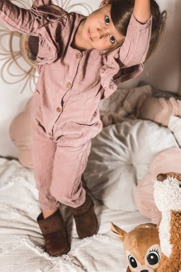 Bottes d'hiver chaudes pour enfants de couleur marron Gooby 2