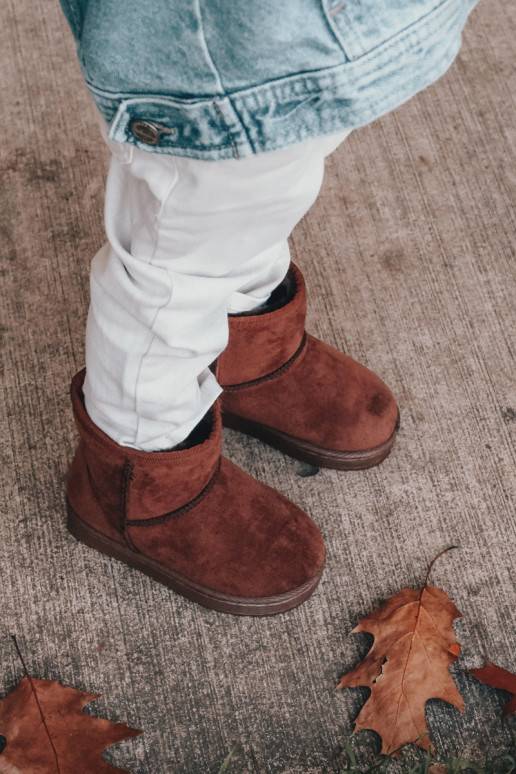 Bottes d'hiver chaudes pour enfants de couleur marron Gooby