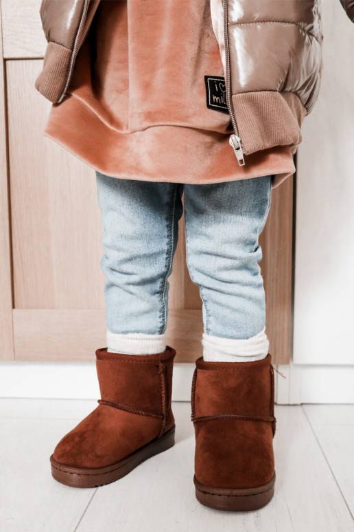 Bottes d'hiver chaudes pour enfants de couleur marron Gooby