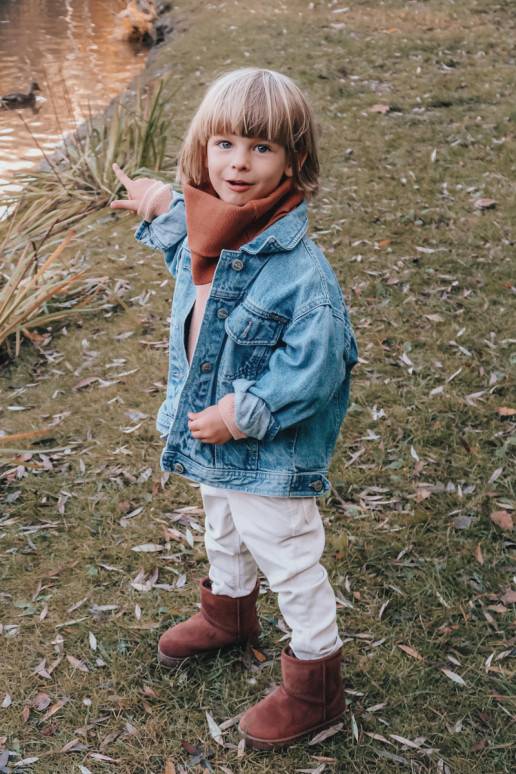 Bottes d'hiver chaudes pour enfants de couleur marron Gooby