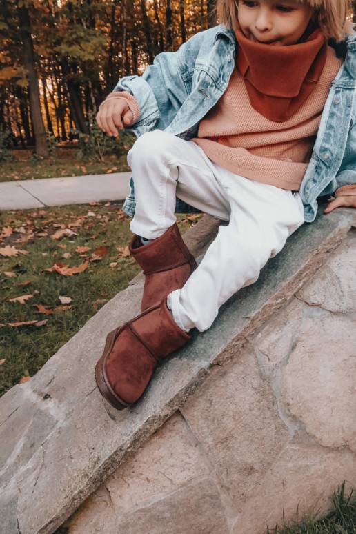 Bottes d'hiver chaudes pour enfants de couleur marron Gooby