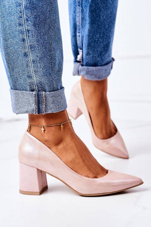 Chaussures en satin rose