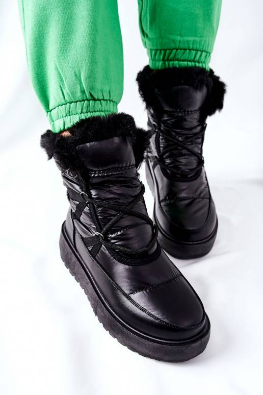 Bottes de neige chaudes en Gordian noir Bottes de neige chaudes en Gordian noir