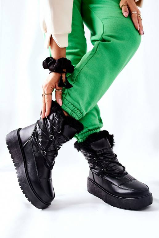 Bottes de neige chaudes en Gordian noir Bottes de neige chaudes en Gordian noir