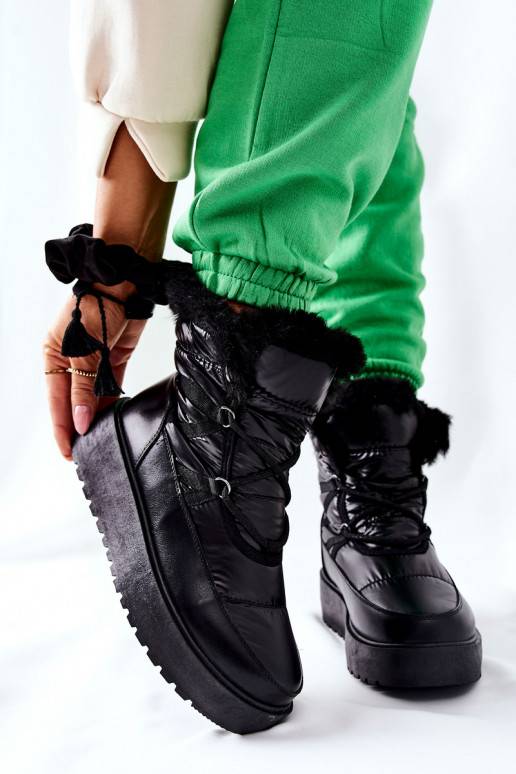 Bottes de neige chaudes en Gordian noir Bottes de neige chaudes en Gordian noir