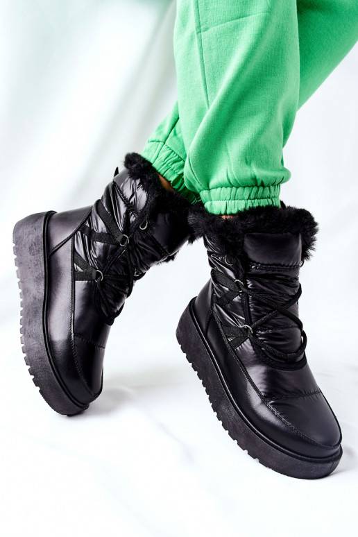 Bottes de neige chaudes en Gordian noir Bottes de neige chaudes en Gordian noir