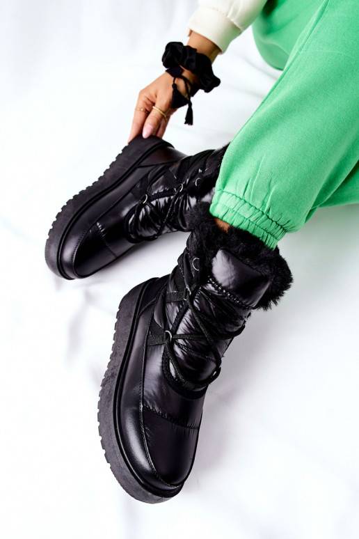 Bottes de neige chaudes en Gordian noir Bottes de neige chaudes en Gordian noir