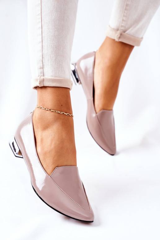 Mocassins à talons argentés Laura Messi Cappuccino