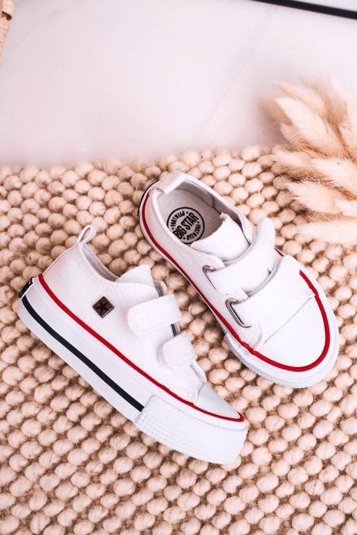 Chaussures de loisirs enfant à fermetures adhésives, coloris blanc