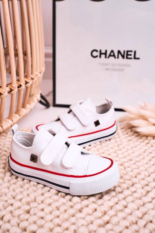 Chaussures de loisirs enfant à fermetures adhésives, coloris blanc