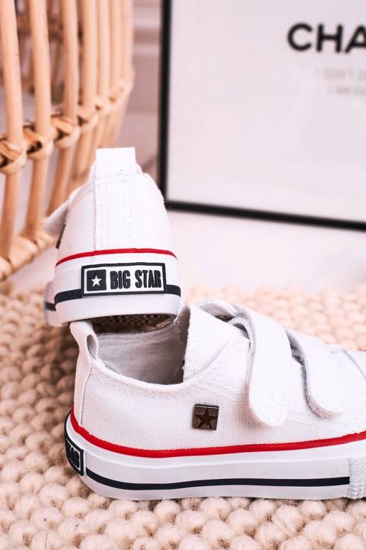 Chaussures de loisirs enfant à fermetures adhésives, coloris blanc