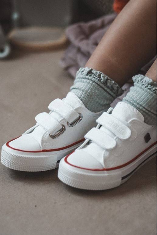 Chaussures de loisirs enfant à fermetures adhésives, coloris blanc