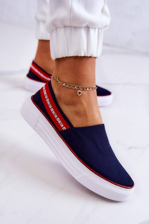 Baskets Slip On Big Star JJ276009 bleu-rouge