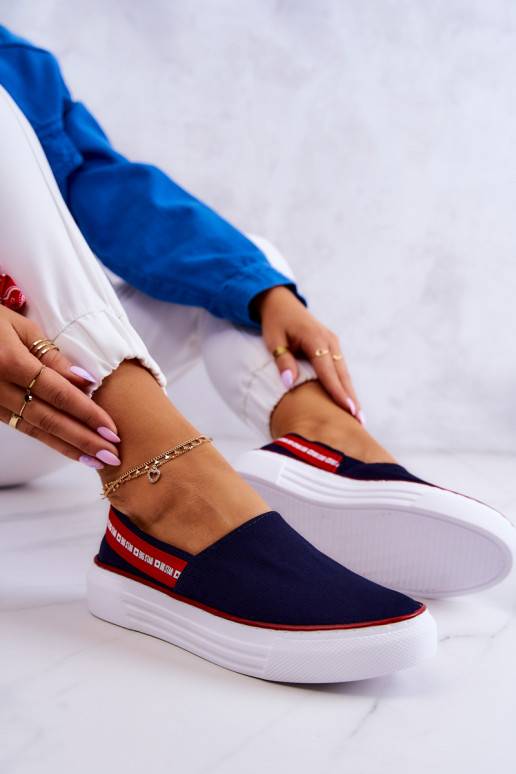 Baskets Slip On Big Star JJ276009 bleu-rouge