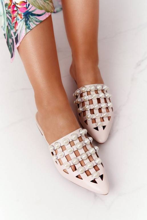 Chaussons avec semelle I Perłami beige Ripple