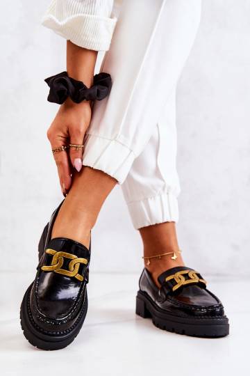 Chaussures effet cuir verni et ornements La.Fi noir Laurene 2