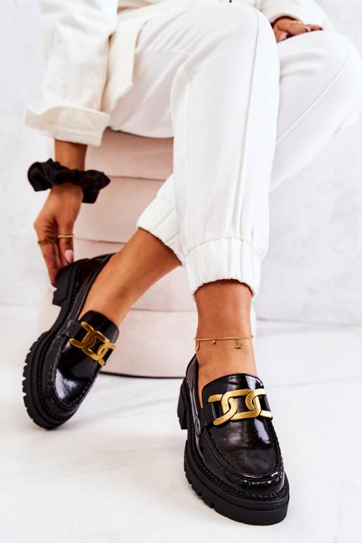 Chaussures effet cuir verni et...