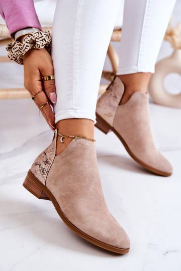 Bottines en daim beiges à... 2