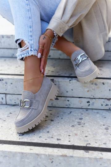 Chaussures à la mode en daim gris Rayhan 2