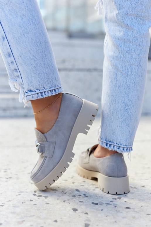 Chaussures à la mode en daim gris Rayhan