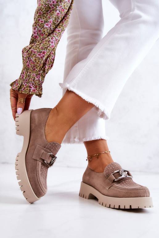Chaussures en daim à la mode beige Rayhan