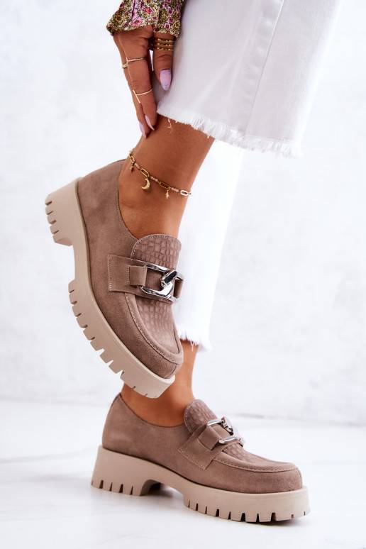 Chaussures en daim à la mode beige Rayhan