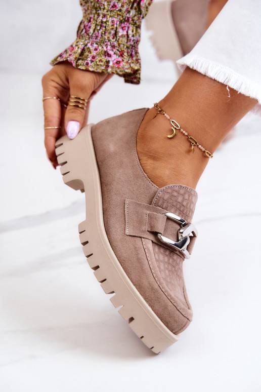 Chaussures en daim à la mode beige Rayhan