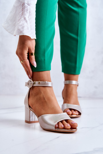 Sandales à talons pour femmes Vinceza couleur or