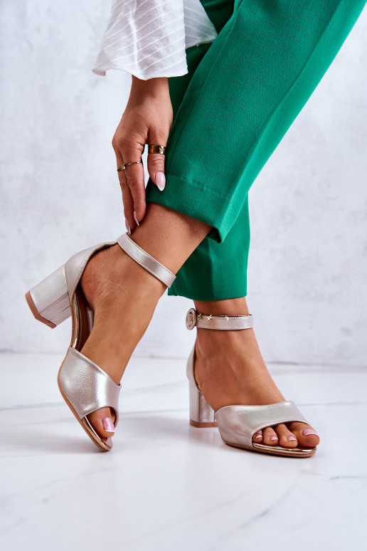 Sandales à talons pour femmes Vinceza couleur or