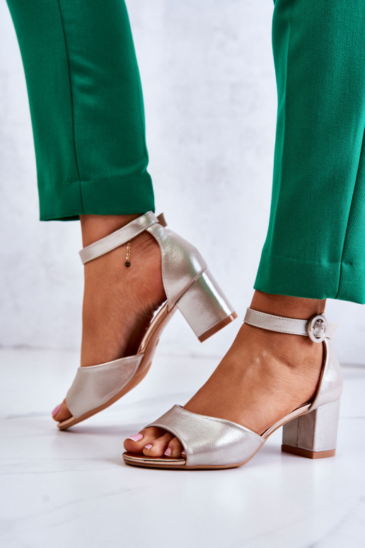 Sandales à talons pour femmes Vinceza couleur or