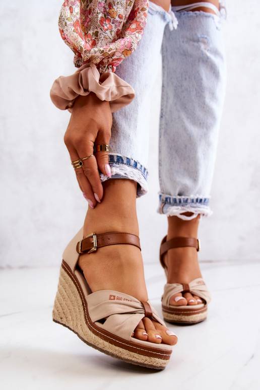 Sandales femme à plateforme Big Star beige