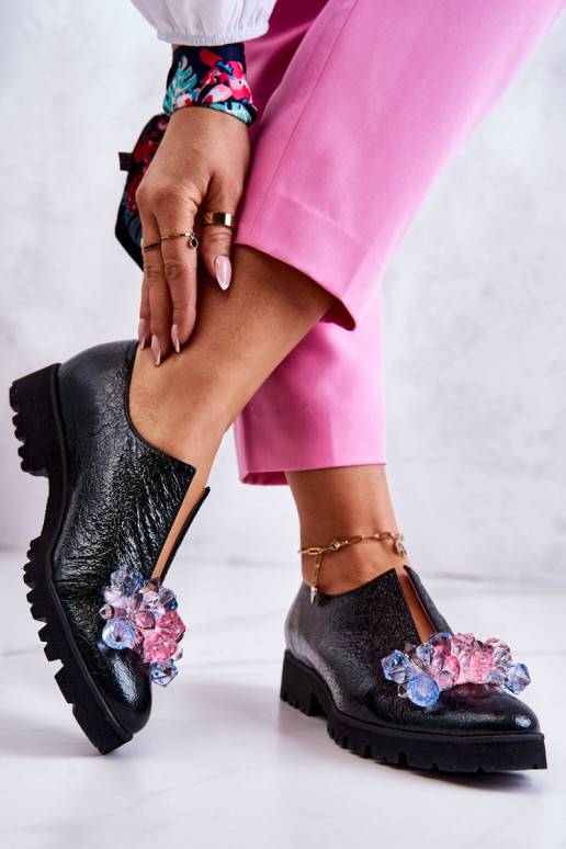 Chaussures de style élégant avec ornements de couleur kaki Cindy