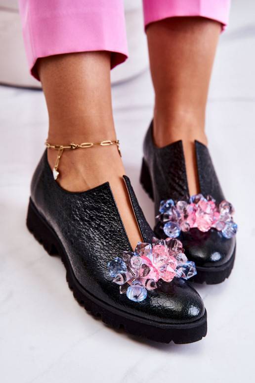 Chaussures de style élégant avec ornements de couleur kaki Cindy